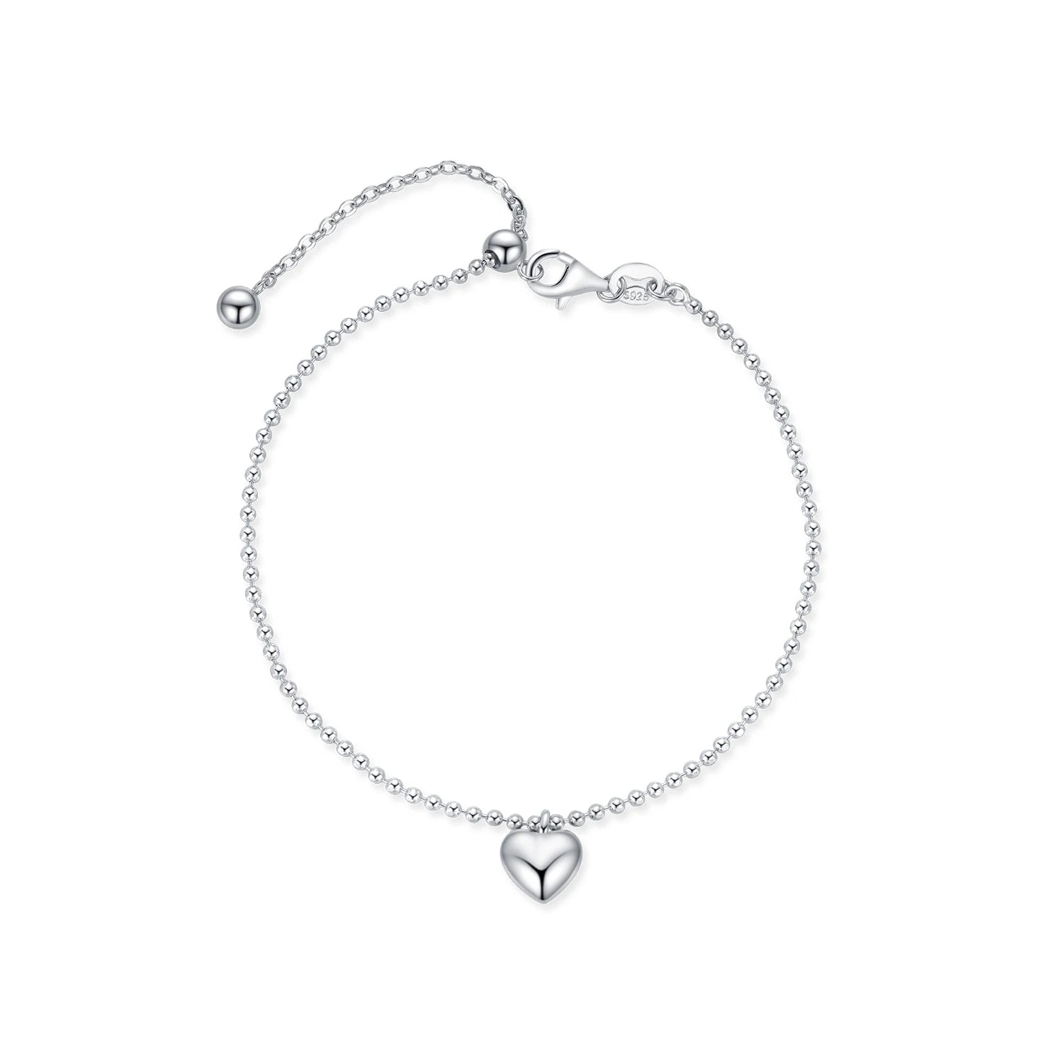 925 Sterling Silber Herz Charm Armband